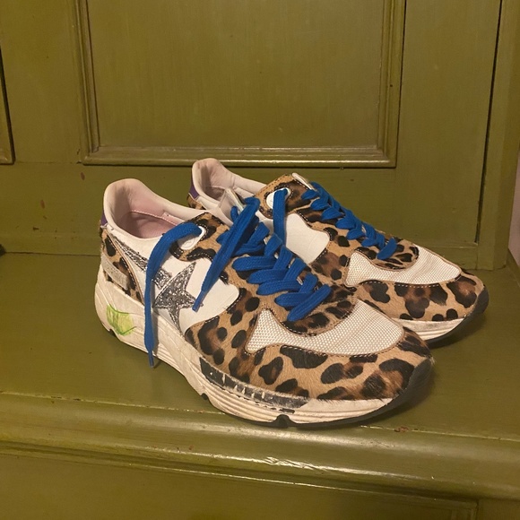 Golden Goose Calf Hair Animal Print Athletic Sneakers - Picture 6 of 14